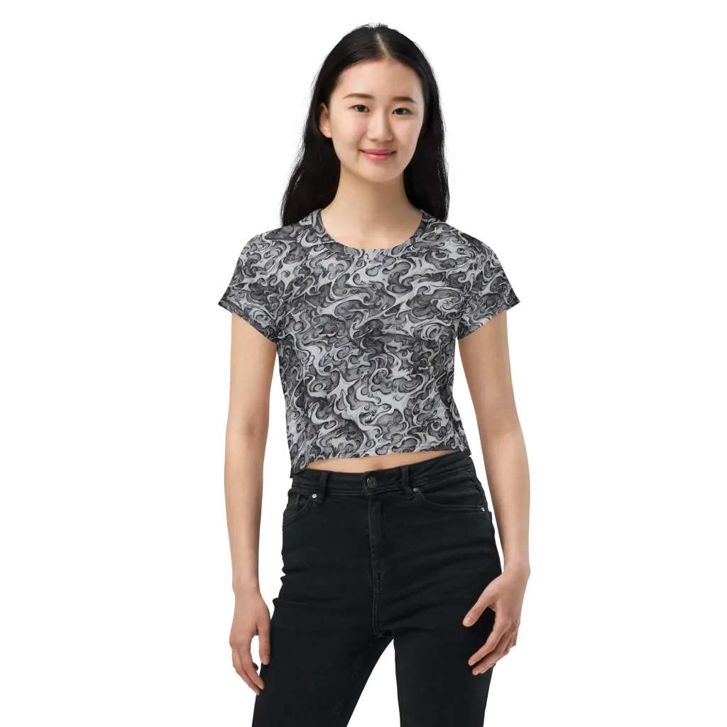 Mashburn Swirls on Crop Tee — Front