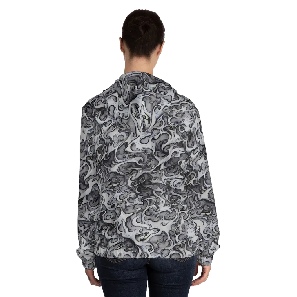 Mashburn Swirls on Women's Full-Zip Hoodie — Back On Person