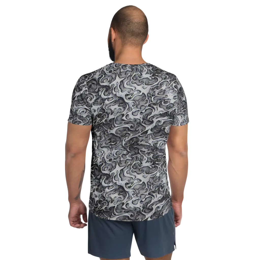 Mashburn Swirls on Men's Athletic T-Shirt — Back
