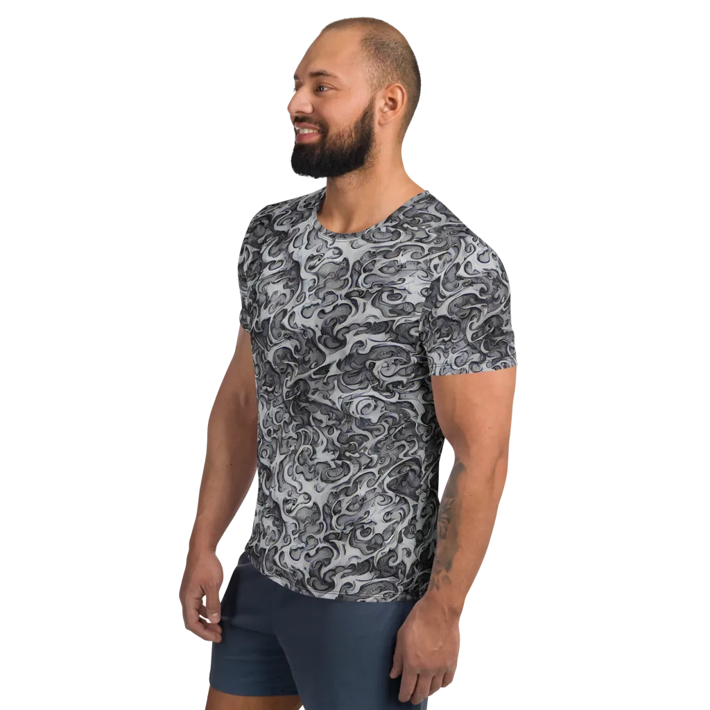 Mashburn Swirls on Men's Athletic T-Shirt — Left