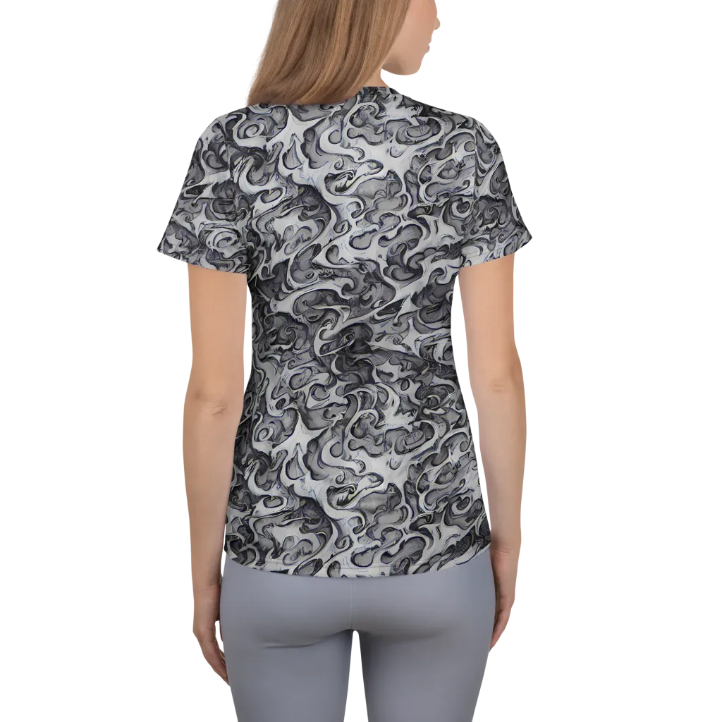 Mashburn Swirls on Women's Athletic T-Shirt — Back