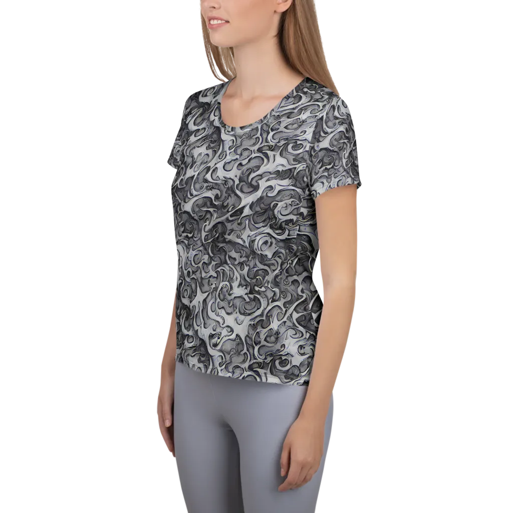 Mashburn Swirls on Women's Athletic T-Shirt — Left