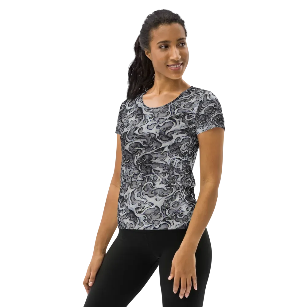 Mashburn Swirls on Women's Athletic T-Shirt — Left