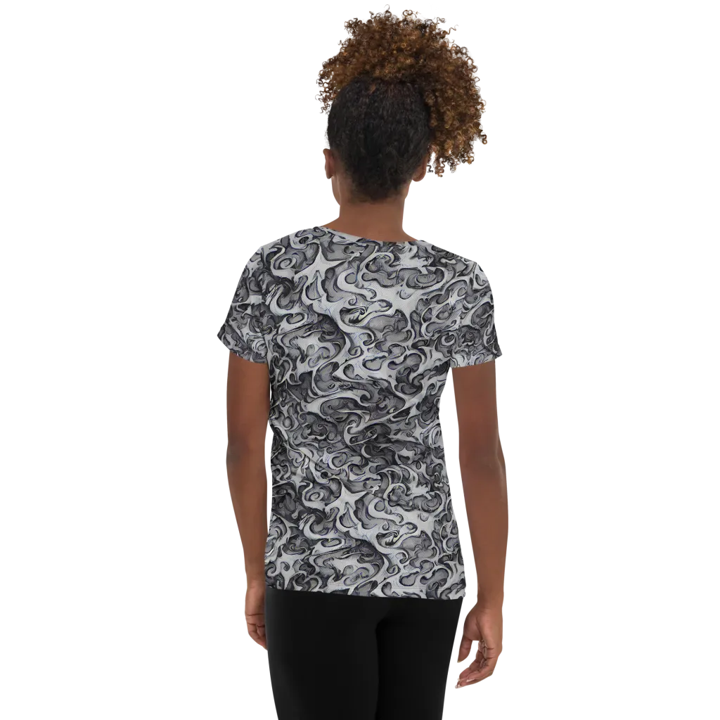 Mashburn Swirls on Women's Athletic T-Shirt — Back