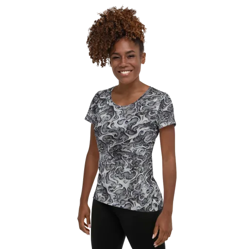 Mashburn Swirls on a Women's Athletic T-Shirt