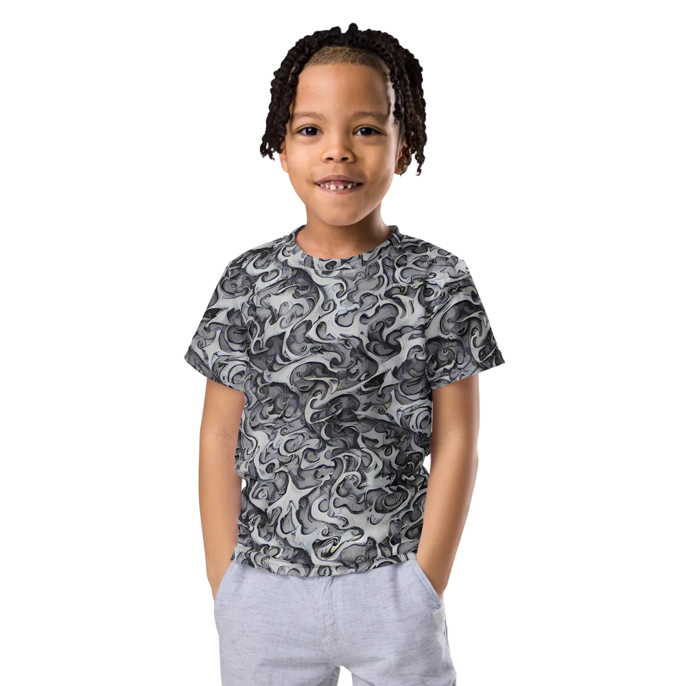 Mashburn Swirls on Kids Crew Neck T-Shirt — Front
