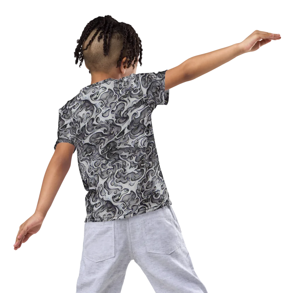 Mashburn Swirls on Kids Crew Neck T-Shirt — Back