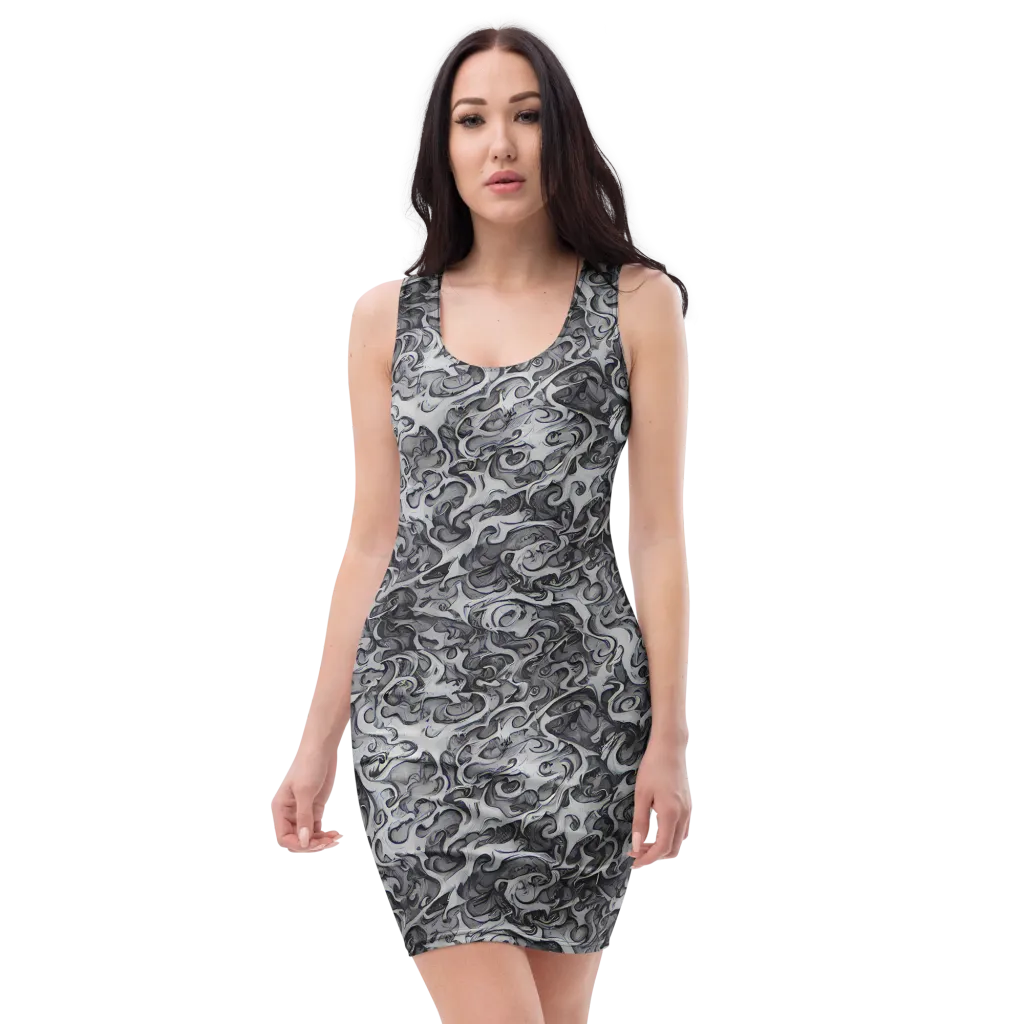 Mashburn Swirls on Bodycon Dress — Front