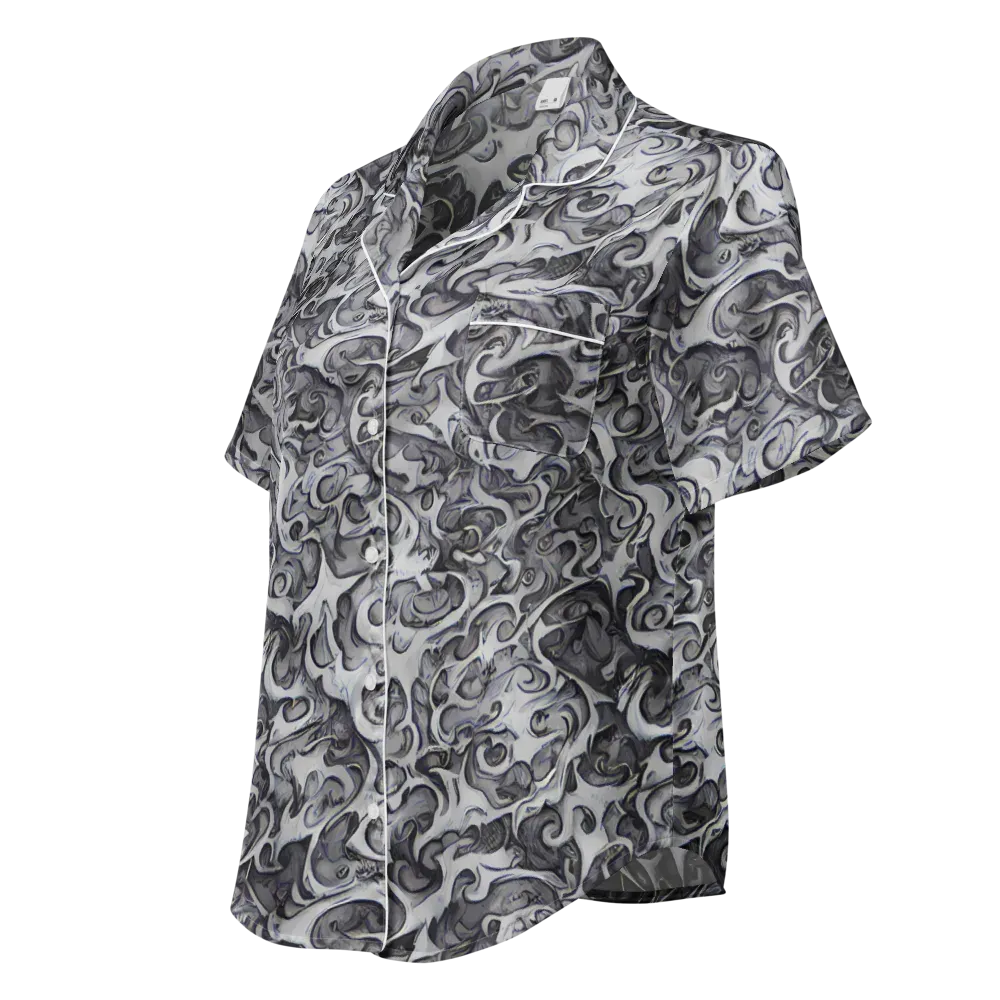Mashburn Swirls on Women's Short Sleeve Pajama Top — Left Front