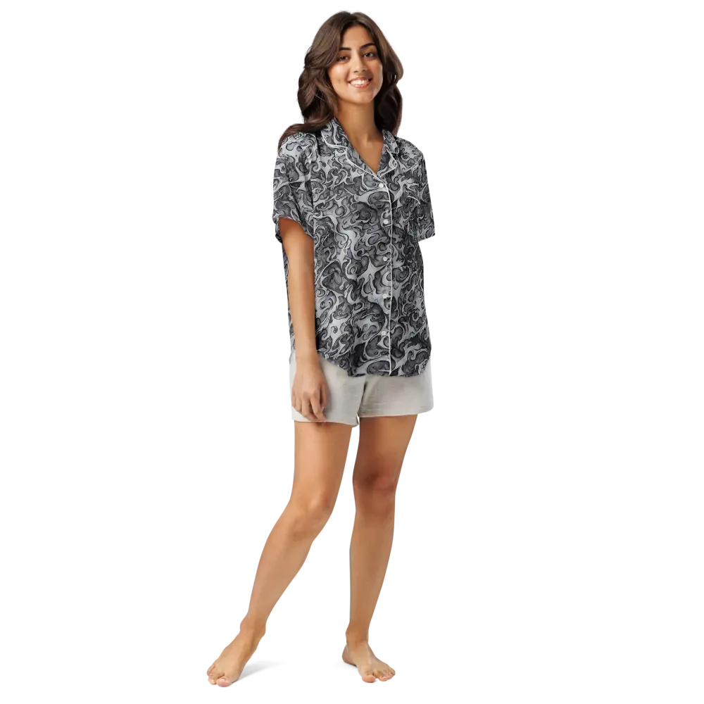 Mashburn Swirls on Women's Short Sleeve Pajama Top — Front