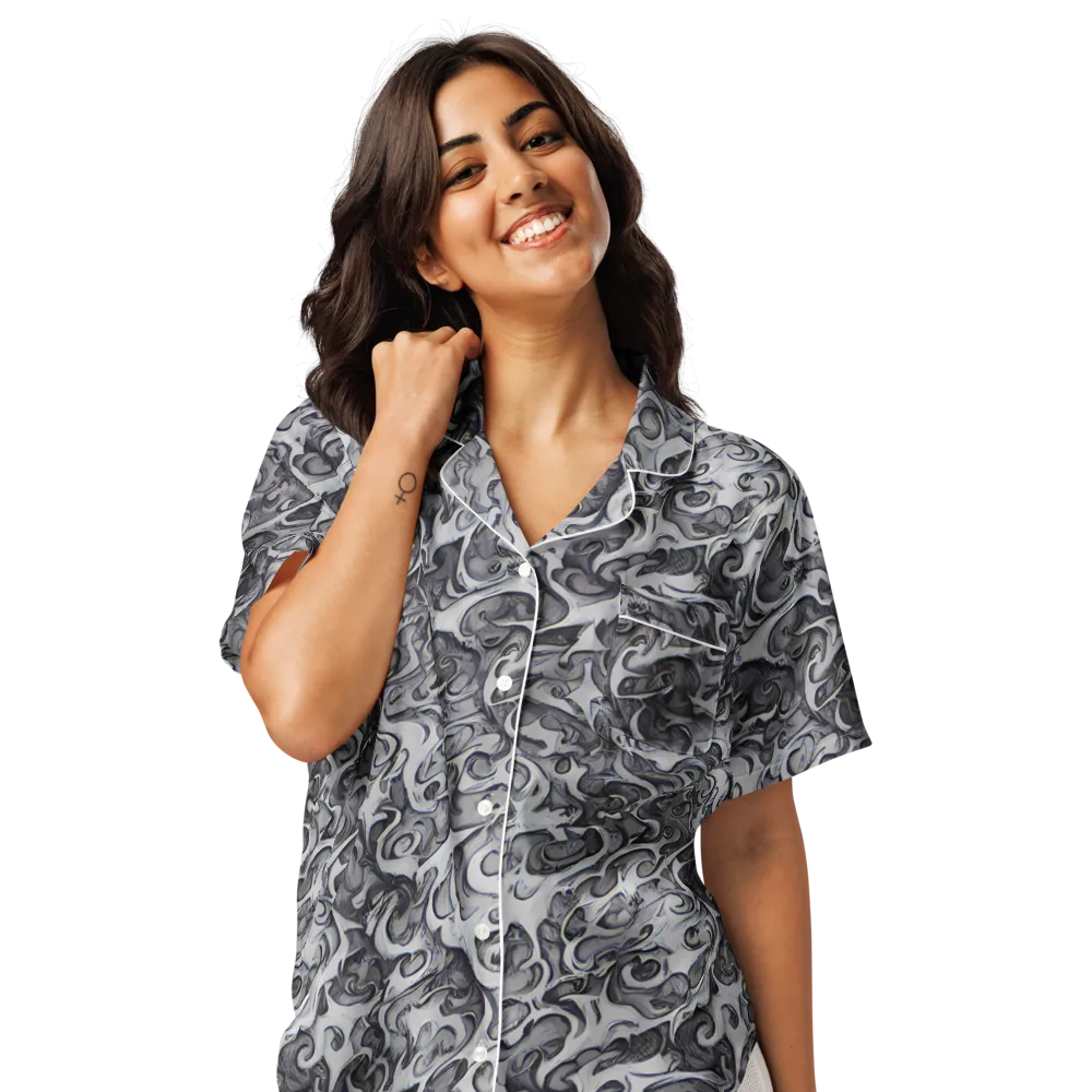 Mashburn Swirls on Women's Short Sleeve Pajama Top — Front