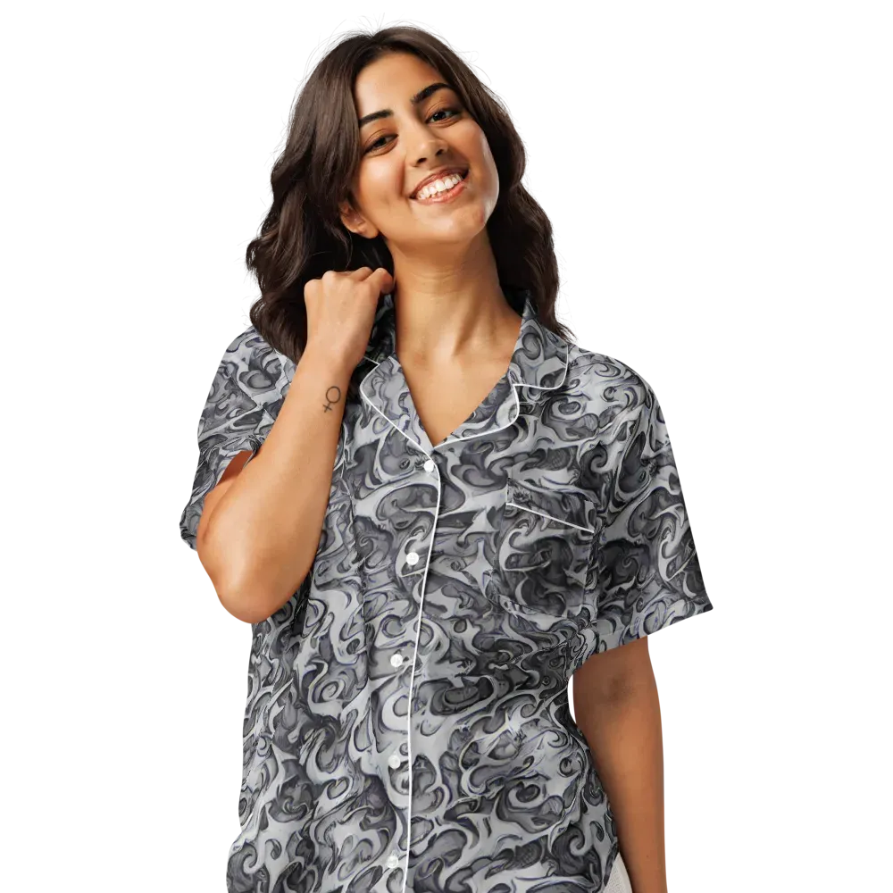 Mashburn Swirls on Women's Short Sleeve Pajama Top — Front