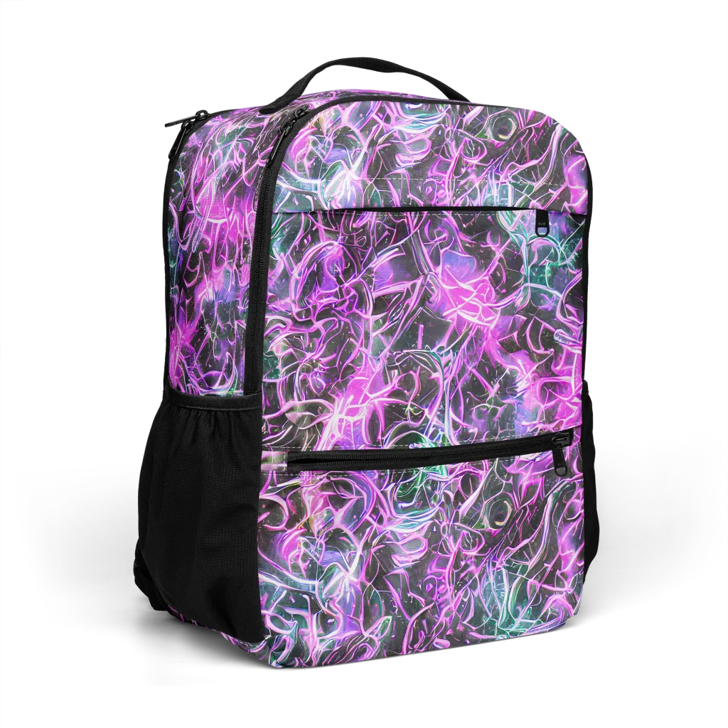 Magenta Maze on Utility Backpack — Right Front