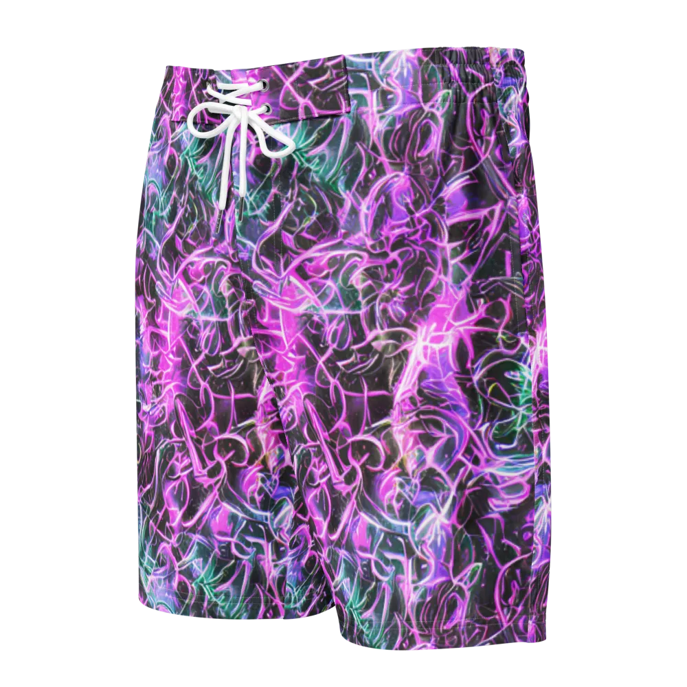 Magenta Maze on Men's Board Shorts — Front