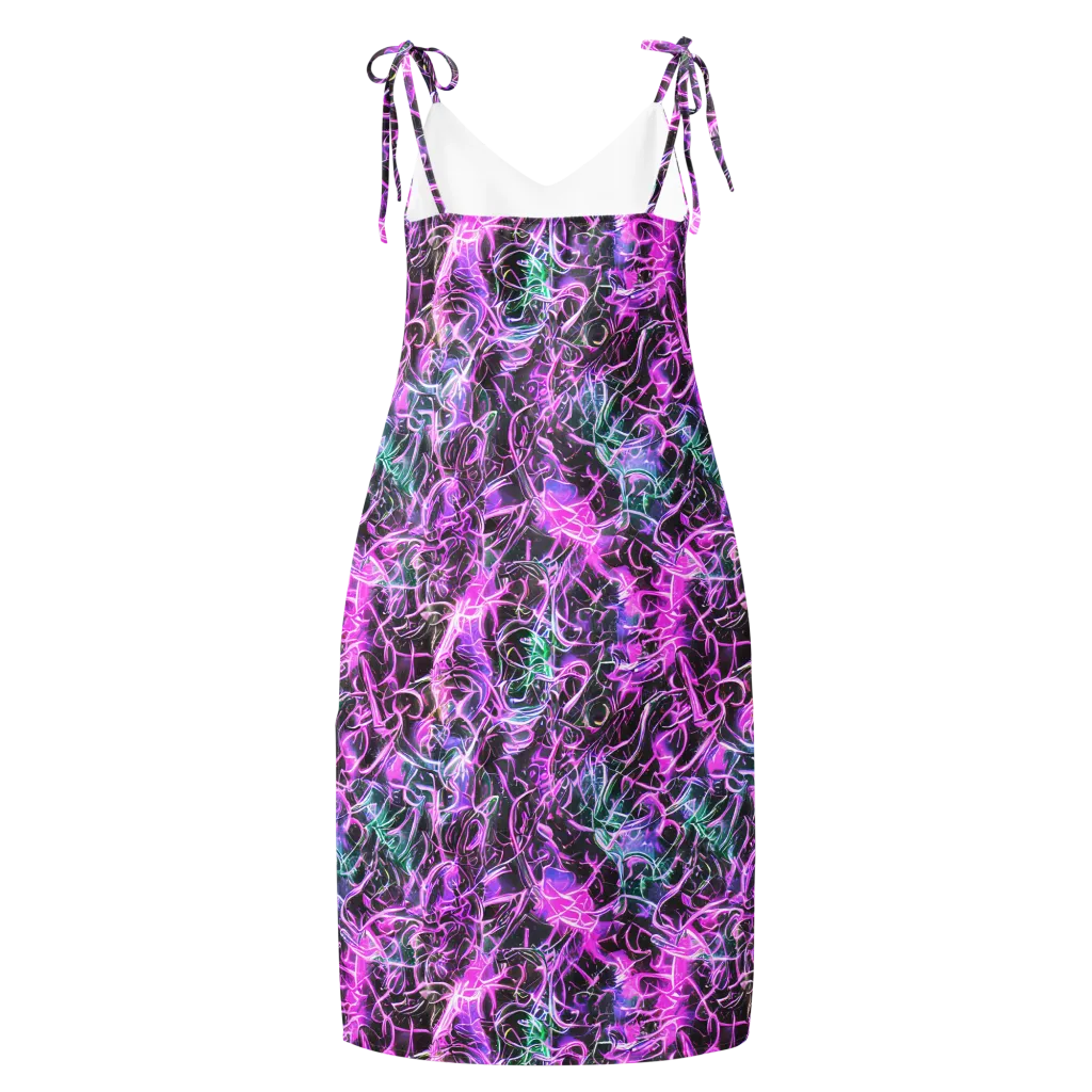 Magenta Maze on Slip Dress — Back