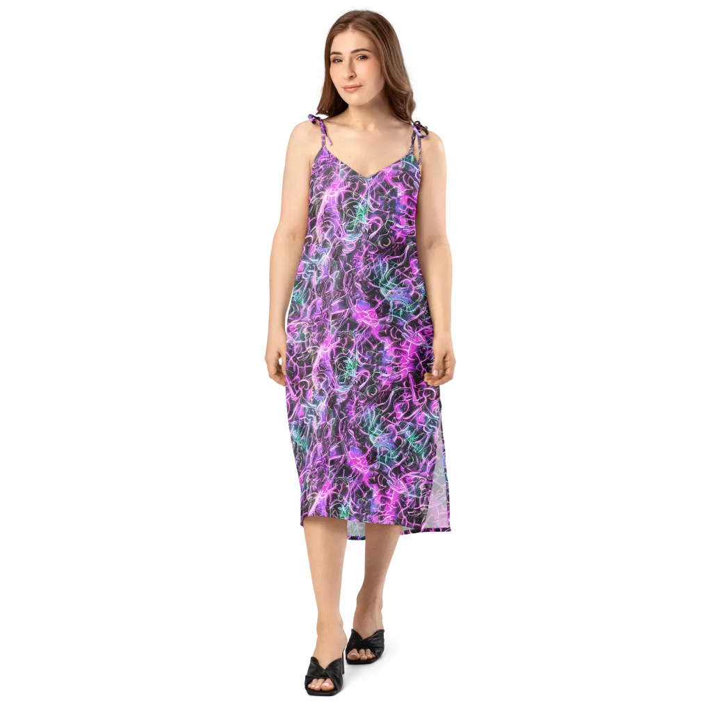 Magenta Maze on Slip Dress — Front