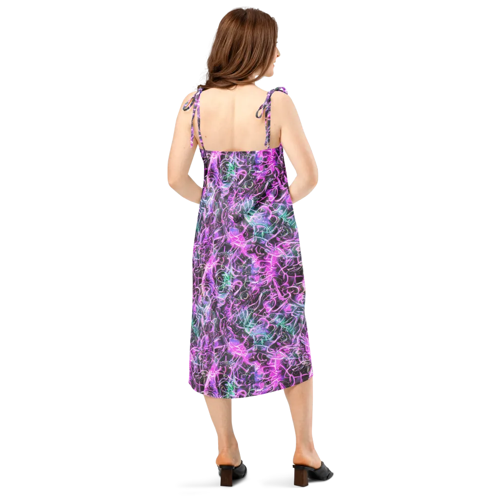 Magenta Maze on Slip Dress — Back