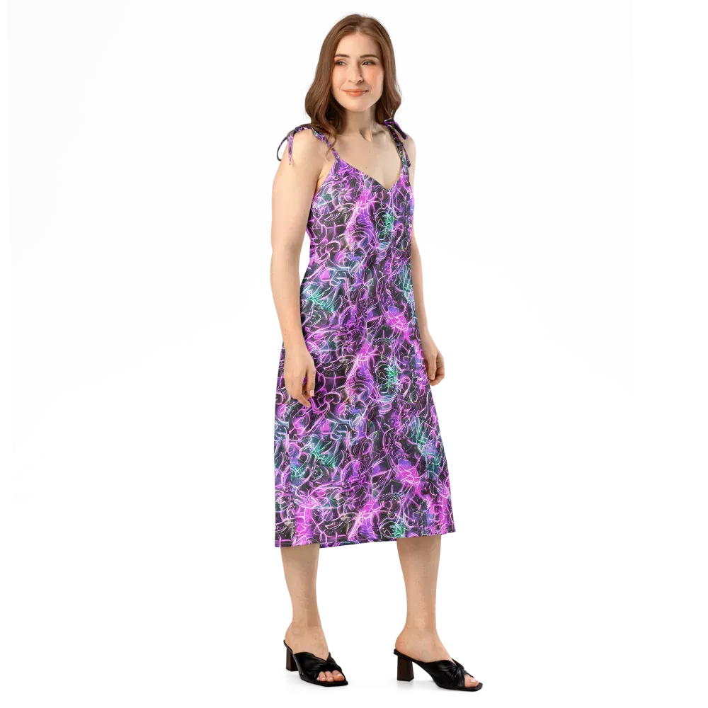 Magenta Maze on Slip Dress — Right Front