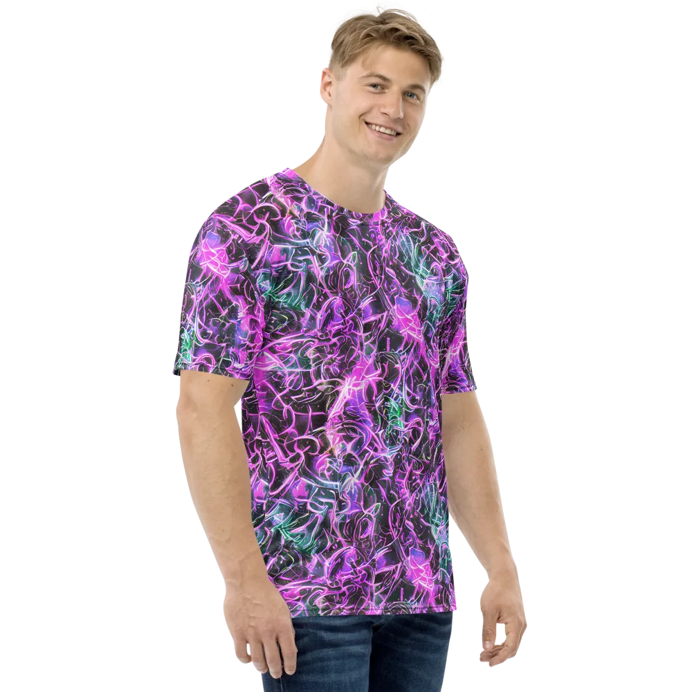 Magenta Maze on Men's Crew Neck T-Shirt — Right