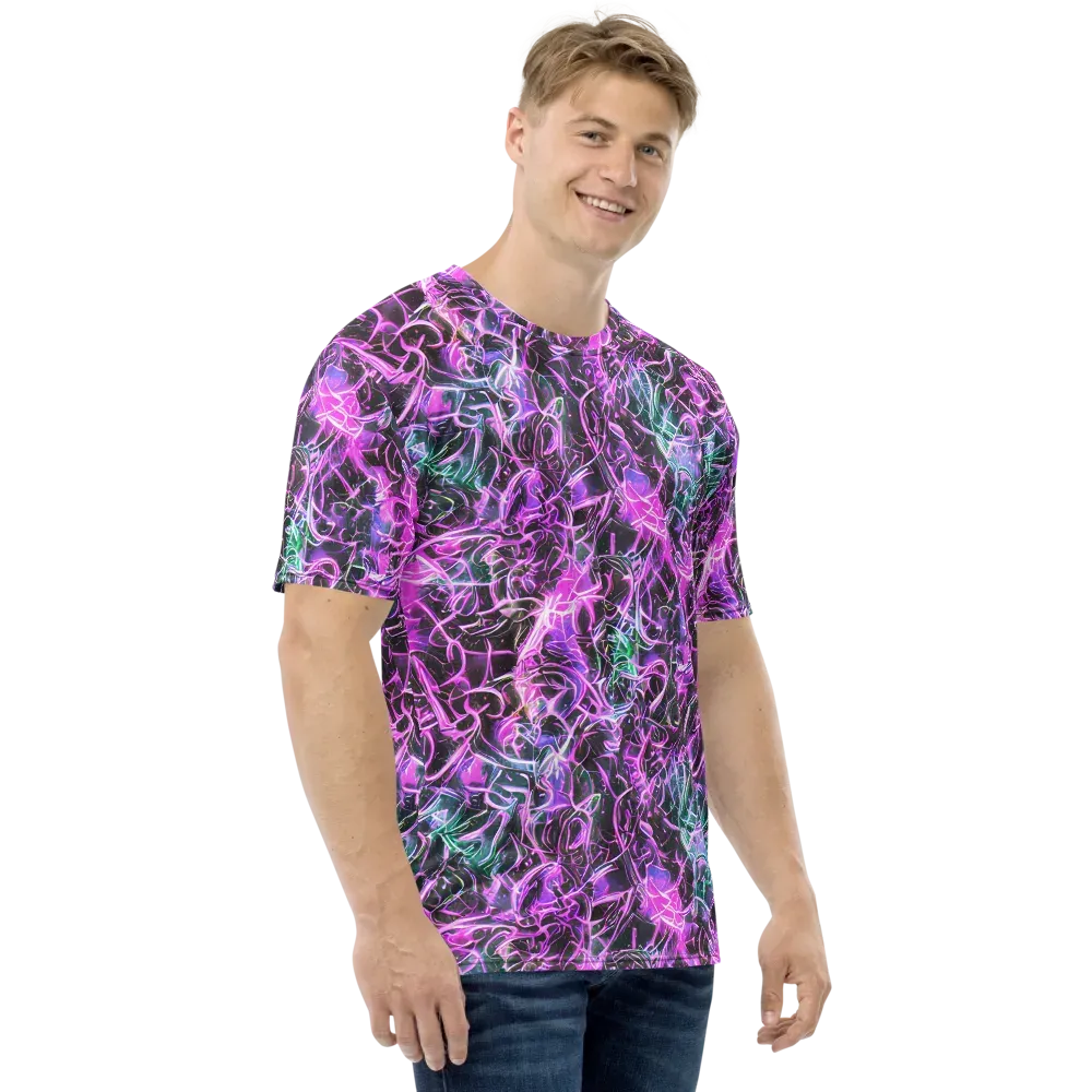 Magenta Maze on Men's Crew Neck T-Shirt — Right