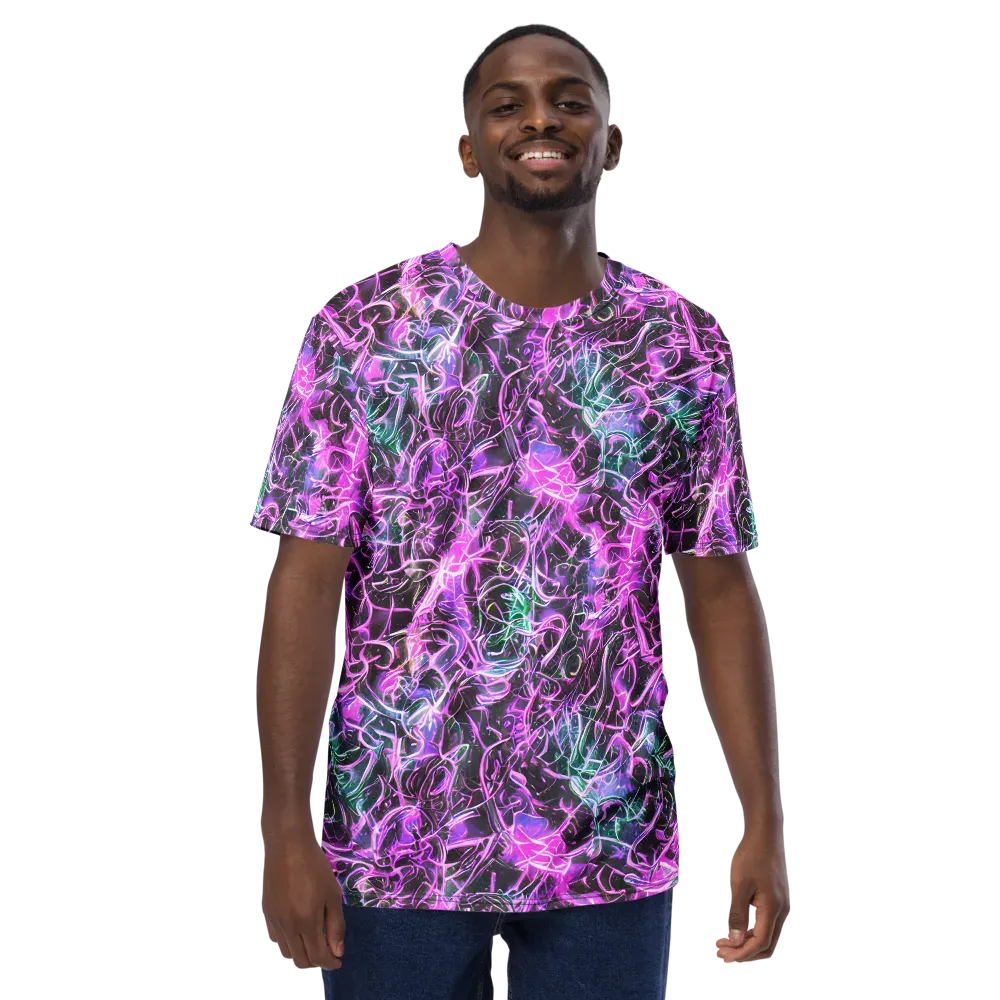 Magenta Maze on Men's Crew Neck T-Shirt — Front