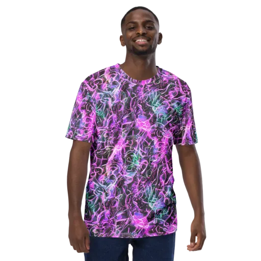Magenta Maze on a Men's Crew Neck T-Shirt