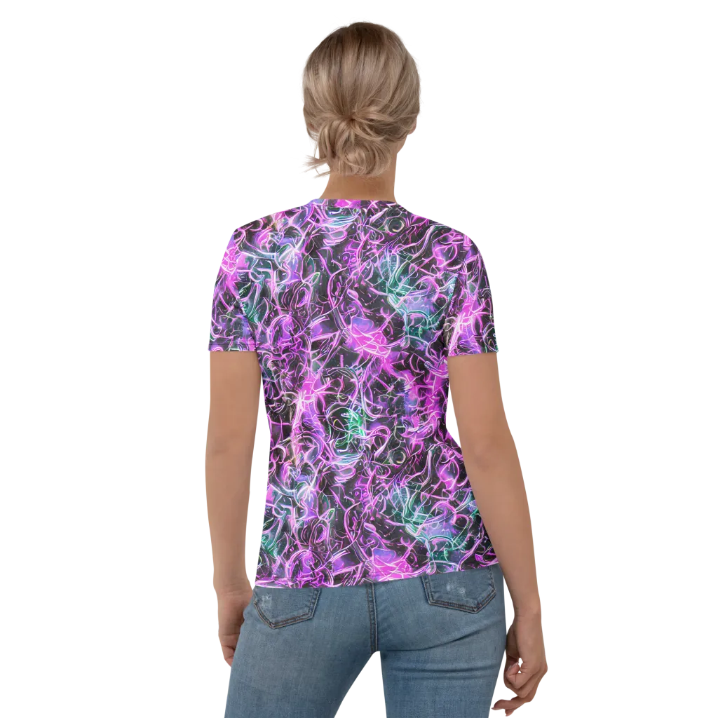 Magenta Maze on Women's Crew Neck T-Shirt — Back