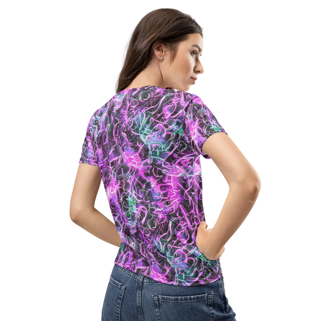 Magenta Maze on Women's Crew Neck T-Shirt — Back