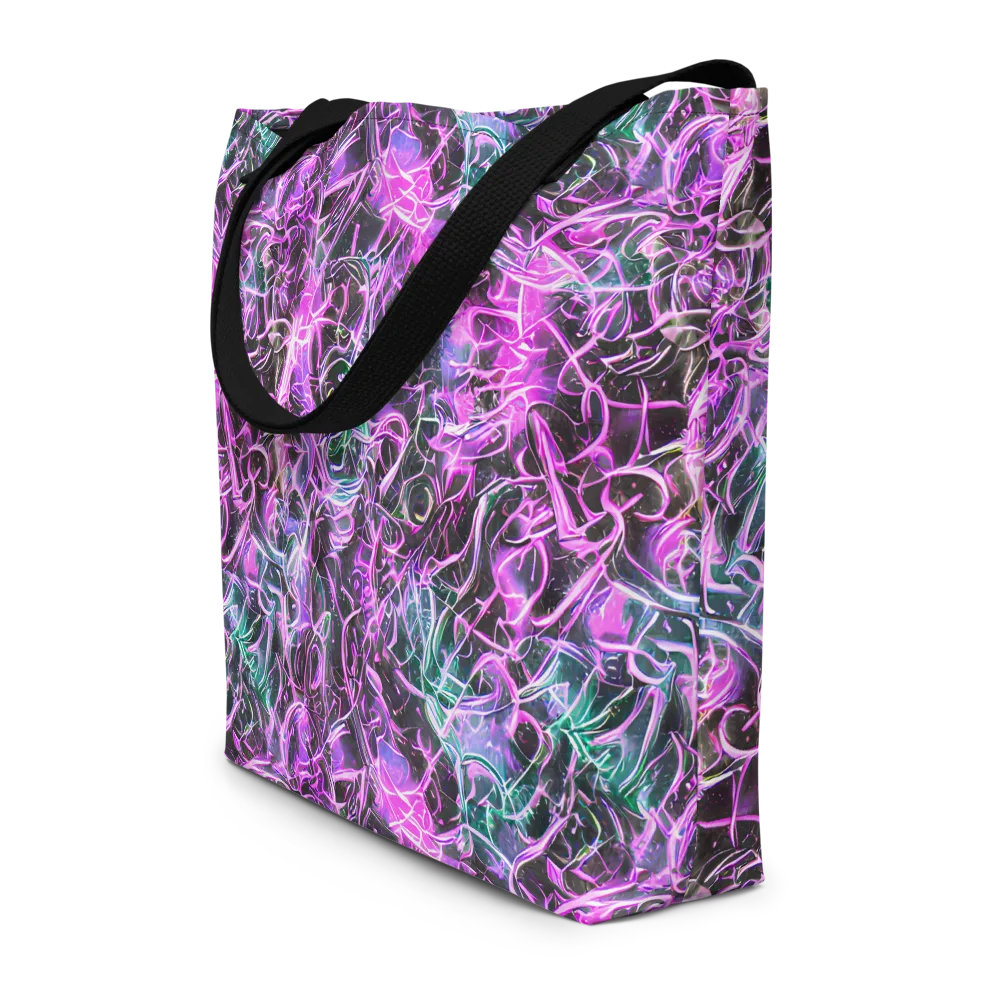 Magenta Maze on Large Tote Bag W/ Pocket — Front