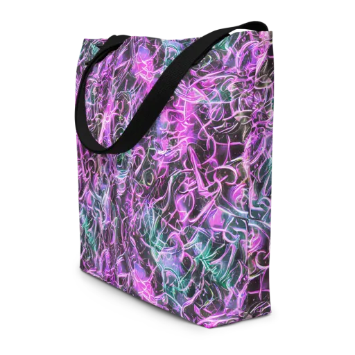 Magenta Maze on a Large Tote Bag W/ Pocket