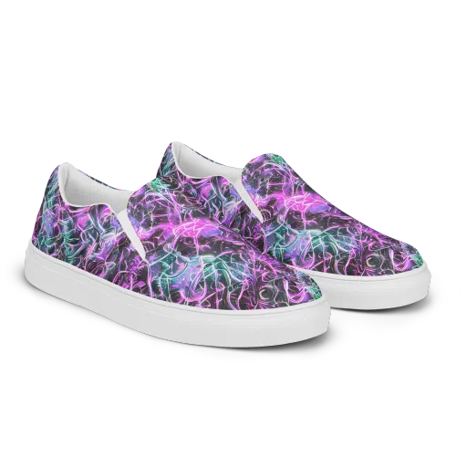 Magenta Maze on a Women's Slip-On Canvas Shoes