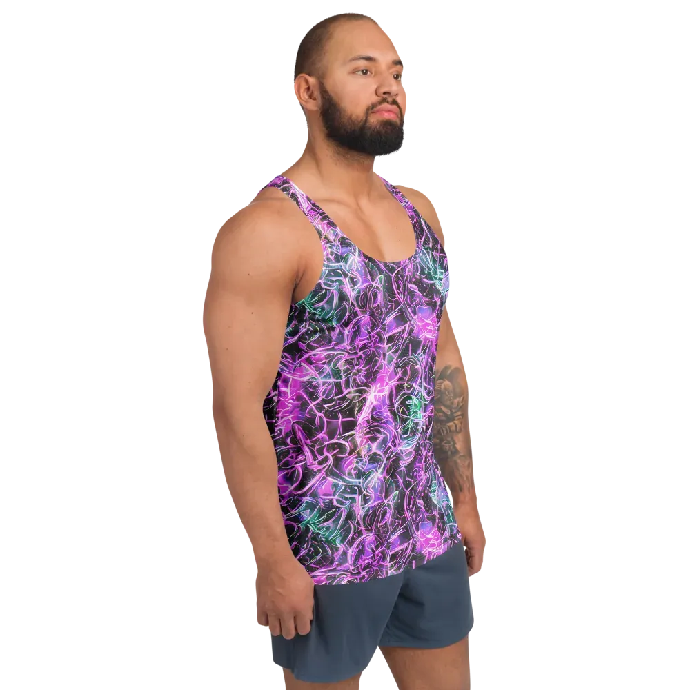 Magenta Maze on Men's Tank Top — Right Front