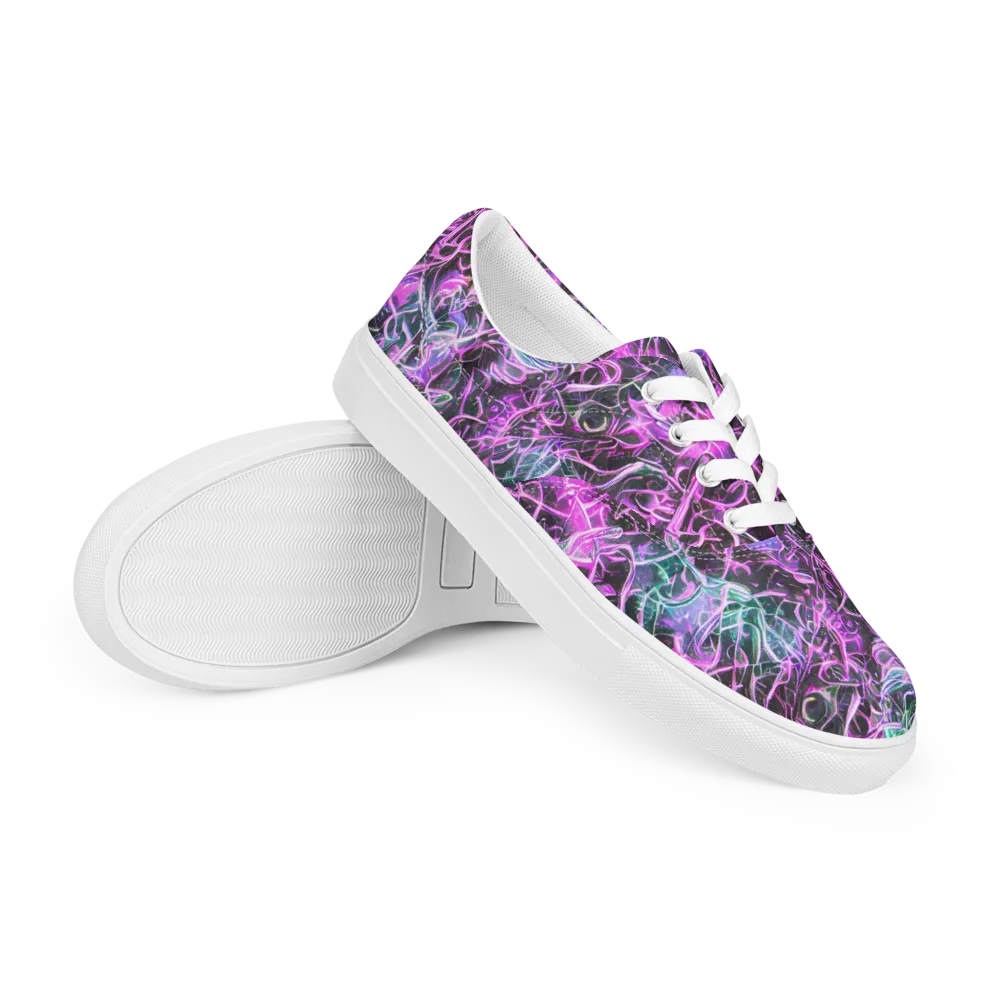 Magenta Maze on Men's Lace-Up Canvas Shoes — Right Front