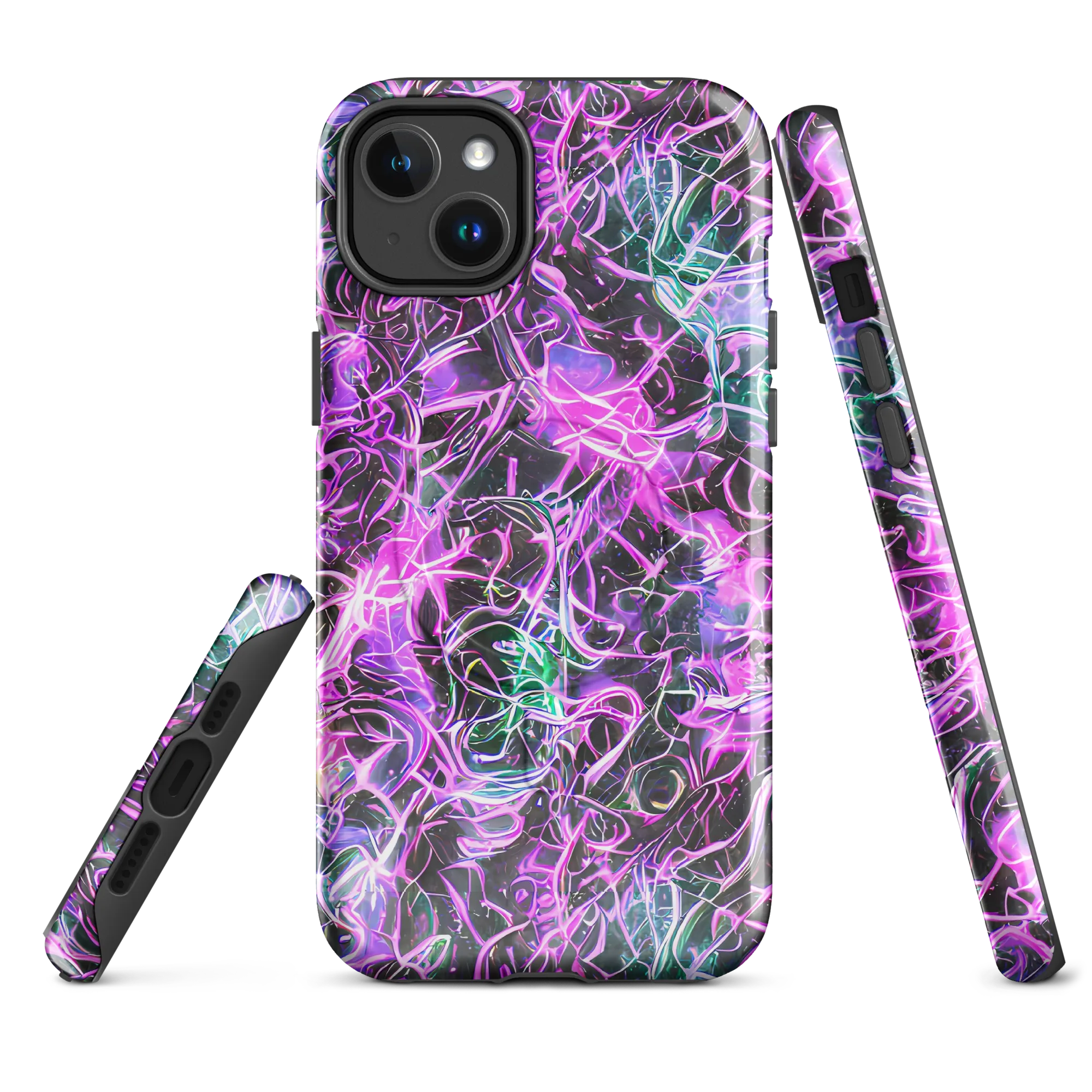 Magenta Maze on MagSafe Tough Case for iPhone® — Front