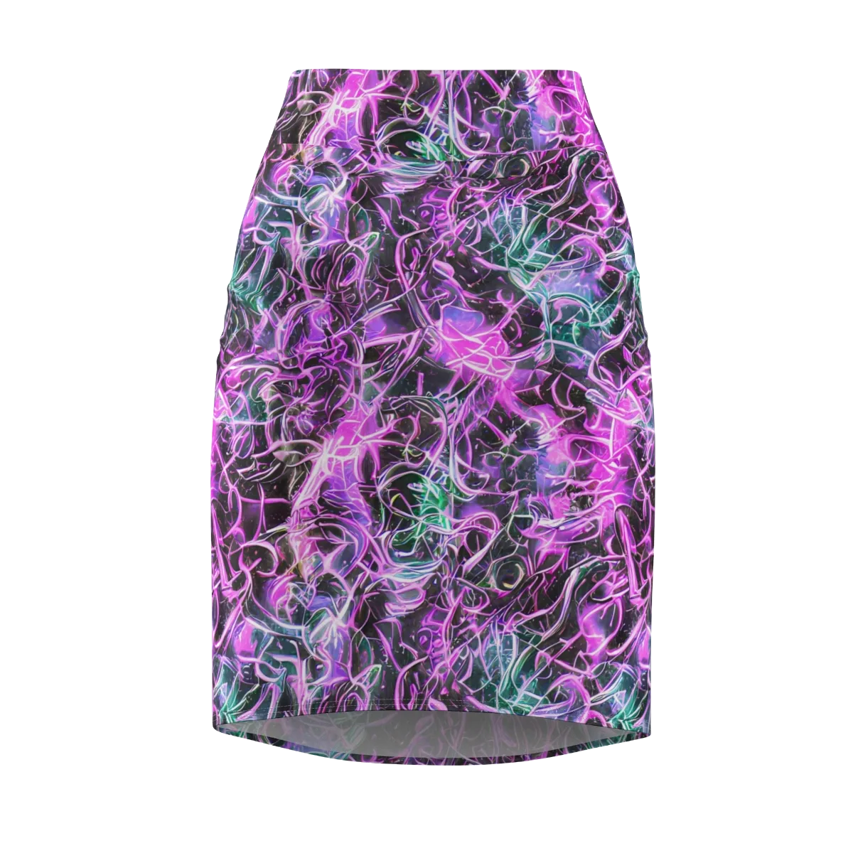 Magenta Maze on Pencil Skirt — Front