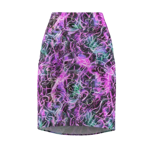 Magenta Maze on a Pencil Skirt