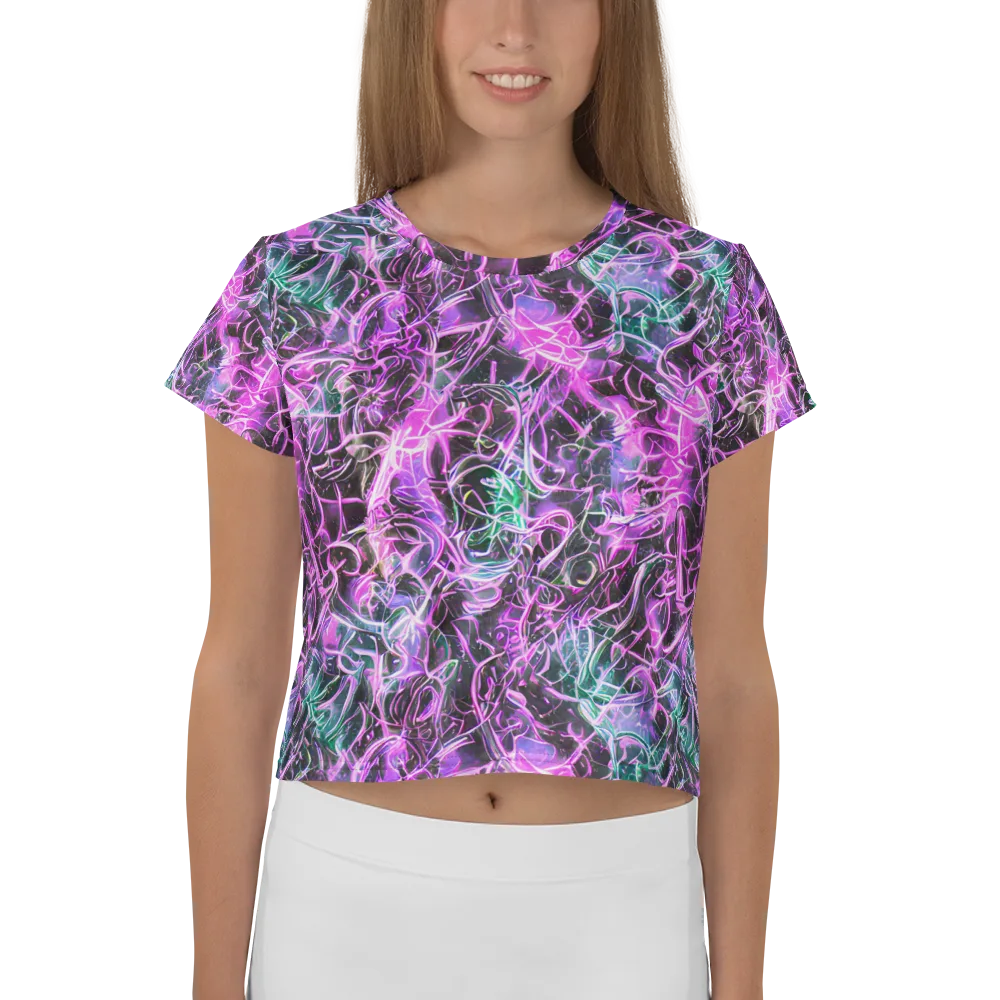 Magenta Maze on Crop Tee — Front