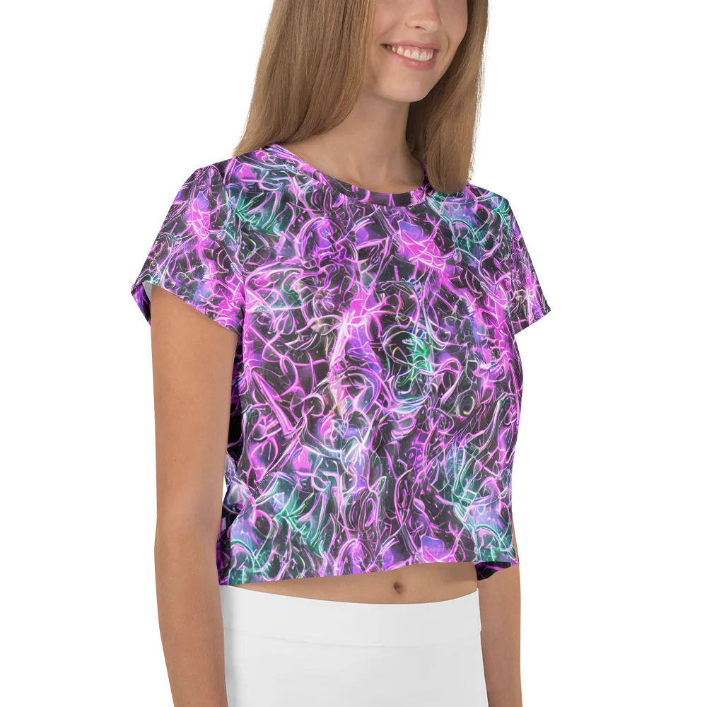 Magenta Maze on Crop Tee — Right