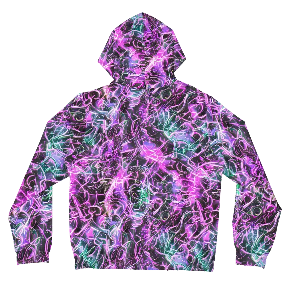 Magenta Maze on Women's Full-Zip Hoodie — Back
