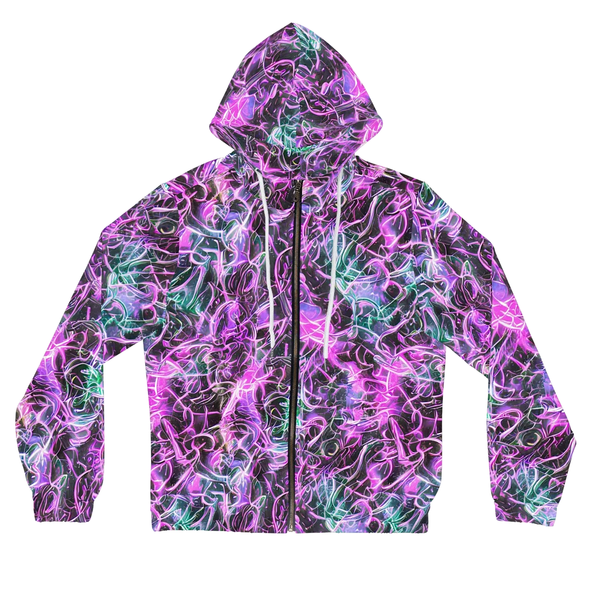 Magenta Maze on Women's Full-Zip Hoodie — Front