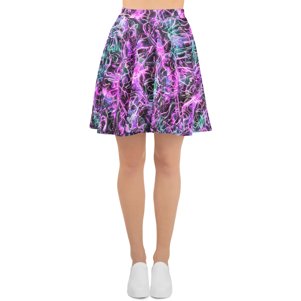 Magenta Maze on Skater Skirt — Front