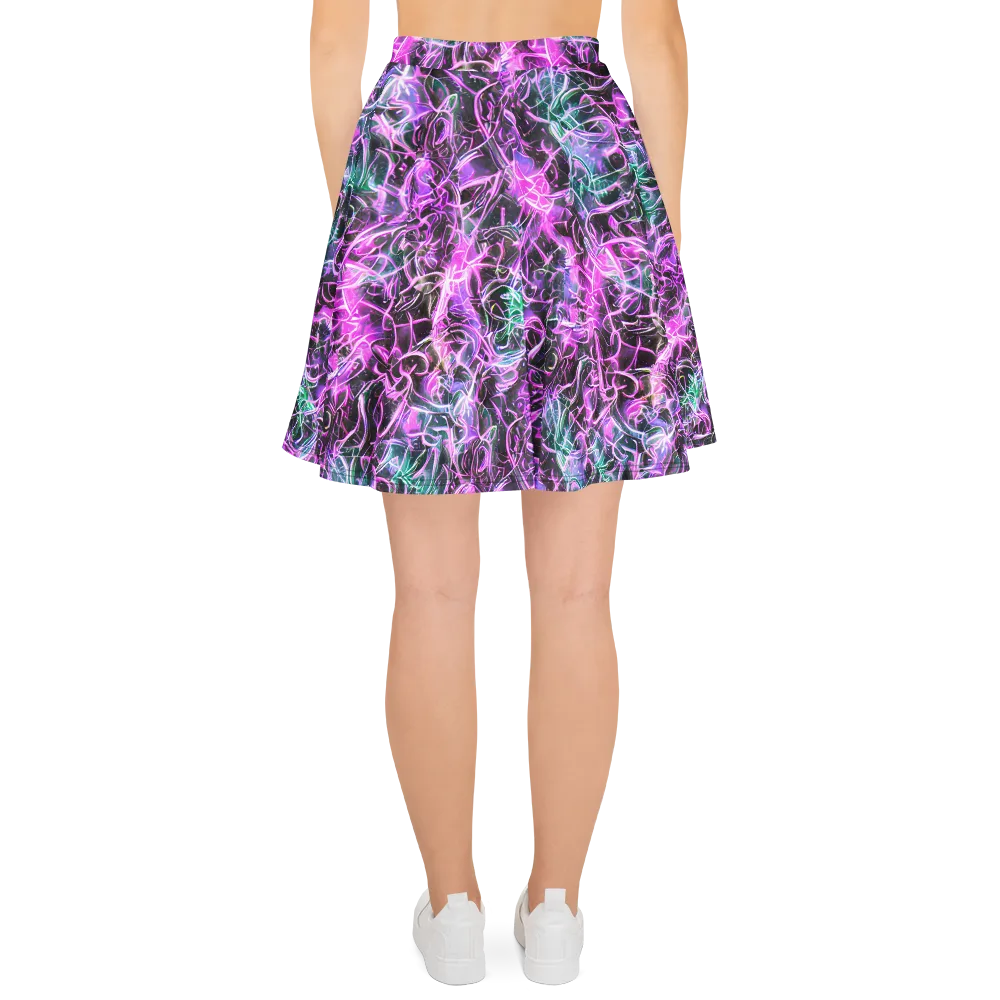 Magenta Maze on Skater Skirt — Back