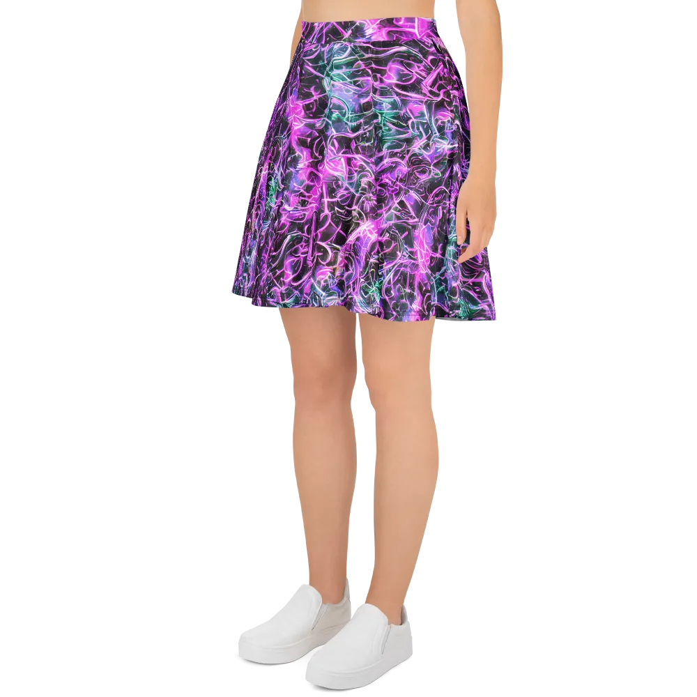 Magenta Maze on Skater Skirt — Left