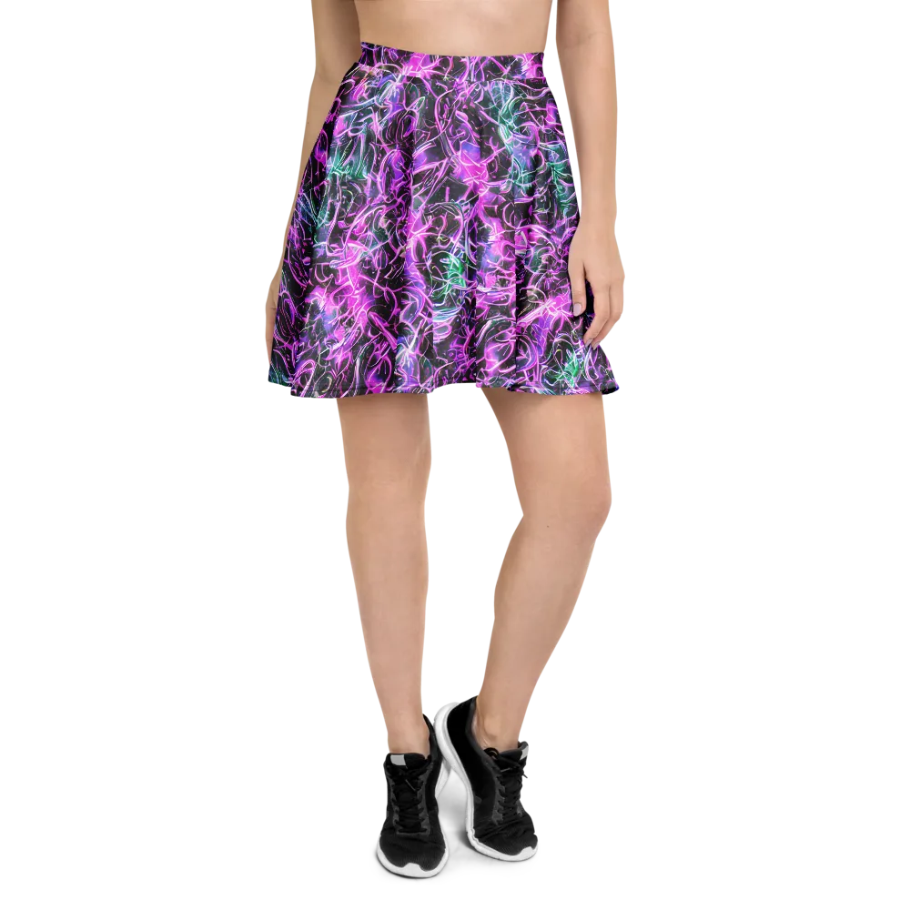 Magenta Maze on Skater Skirt — Front