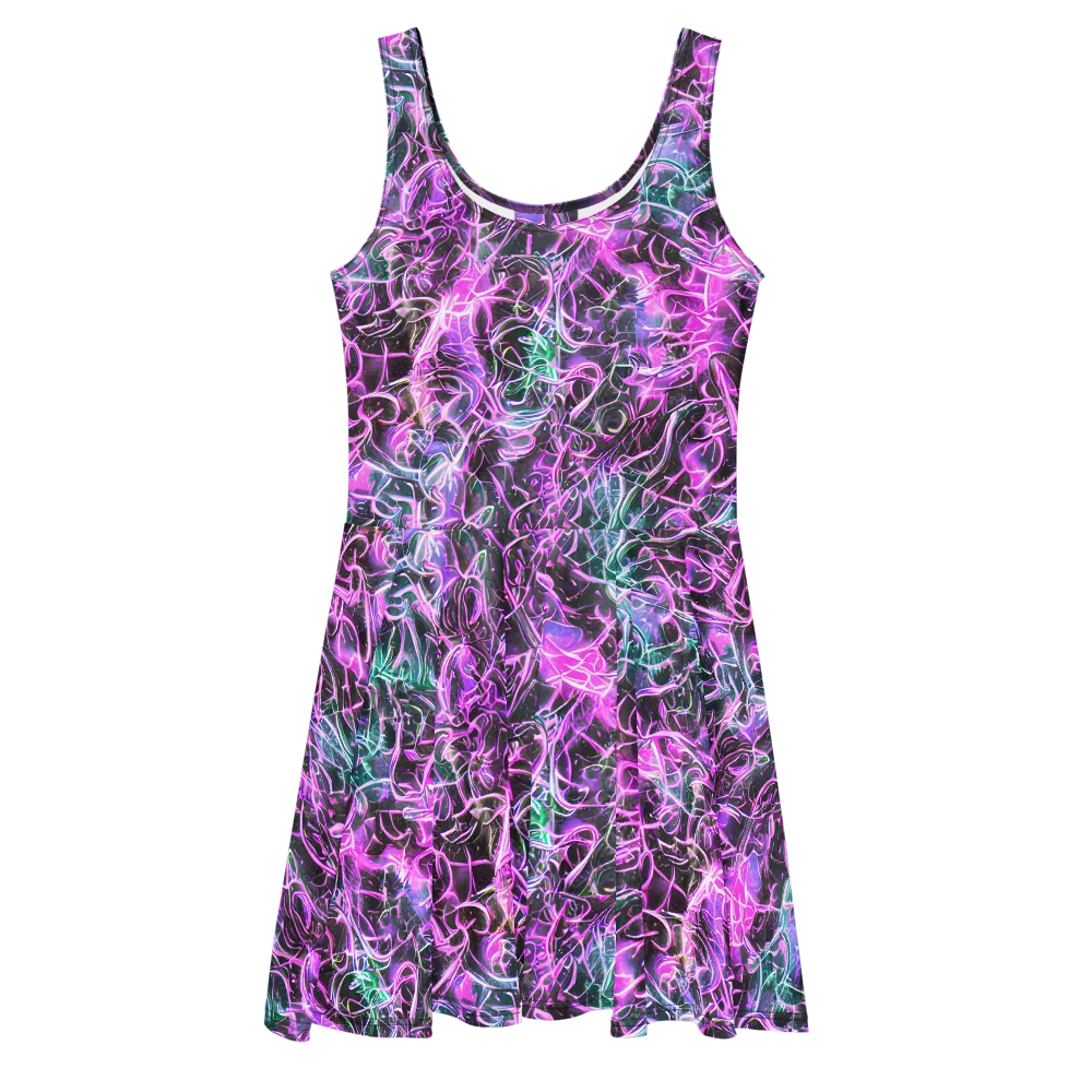 Magenta Maze on Skater Dress — Front