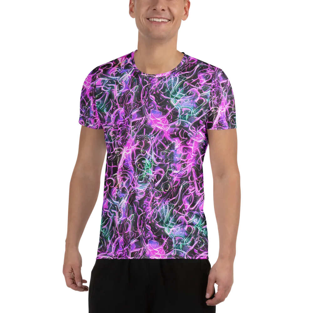 Magenta Maze on Men's Athletic T-Shirt — Front