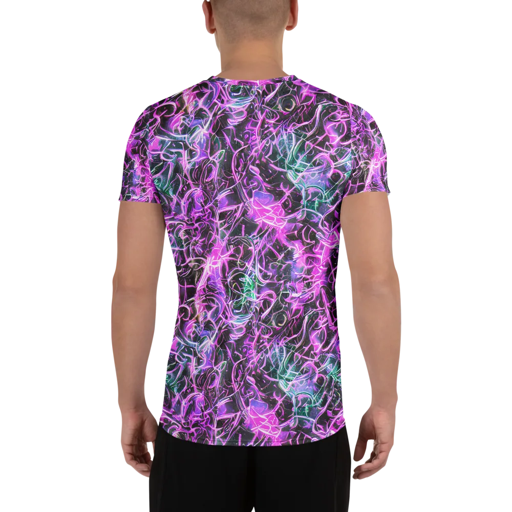 Magenta Maze on Men's Athletic T-Shirt — Back
