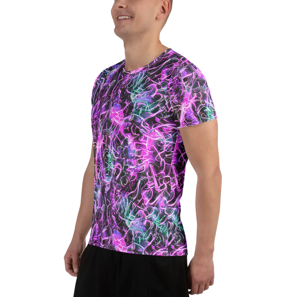 Magenta Maze on Men's Athletic T-Shirt — Left
