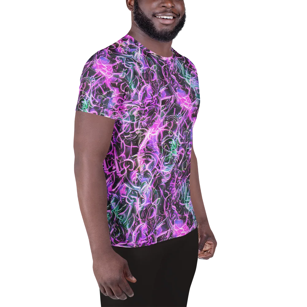 Magenta Maze on Men's Athletic T-Shirt — Right