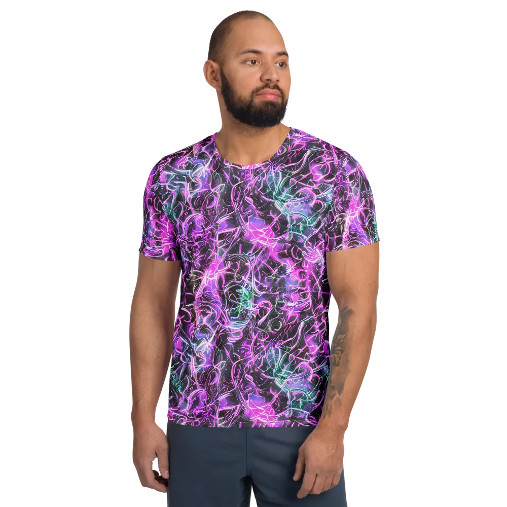 Magenta Maze on Men's Athletic T-Shirt — Front
